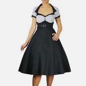 Chic Star Retro 50’s Pinup Flare Belted Rockabilly Dress Size (36) size 4